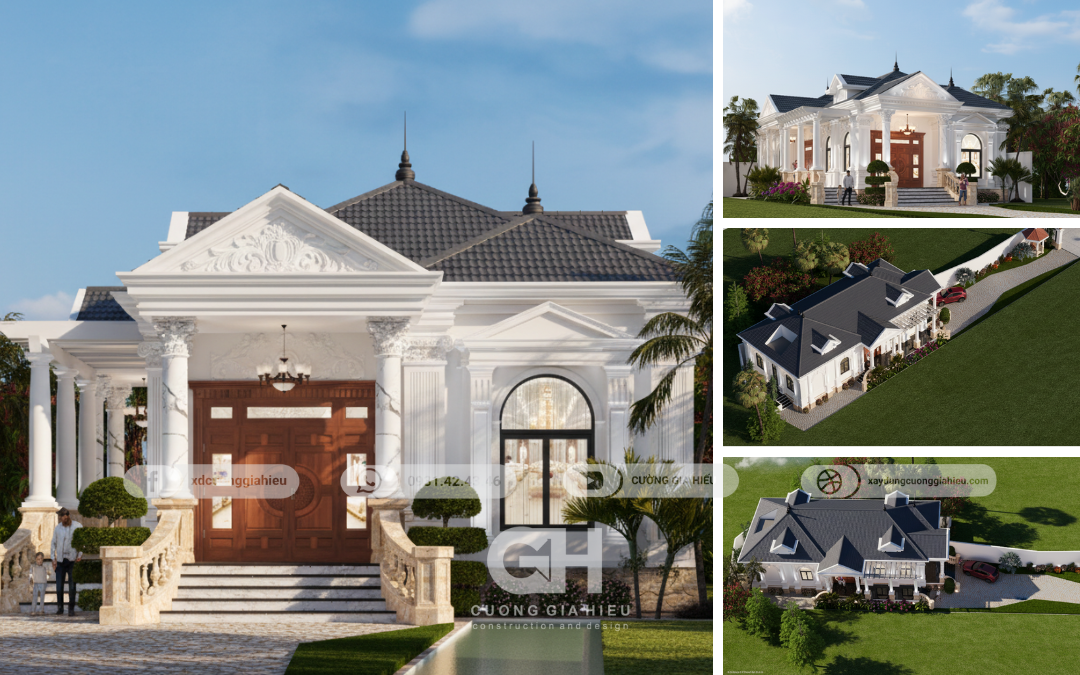 Mẫu nhà mái Nhật 3 phòng ngủ chữ L