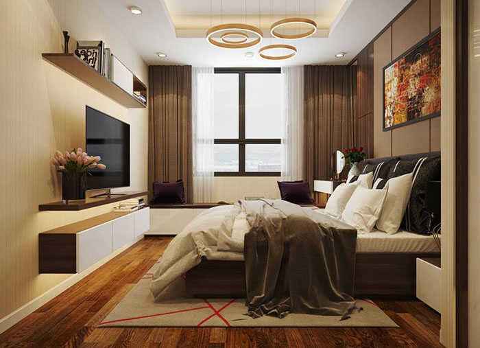 Thiết kế nội thất phòng ngủ vợ chồng mẫu nhà 1 trệt 1 lầu 5x15m
