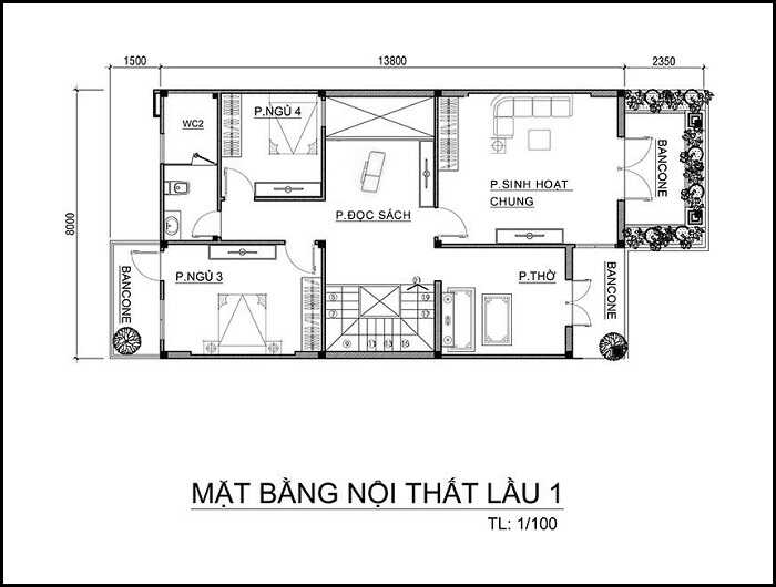 Mẫu nhà 1 tầng 4 phòng ngủ 100m2 được ưa chuộng nhất hiện nay  Kiến trúc  Angcovat