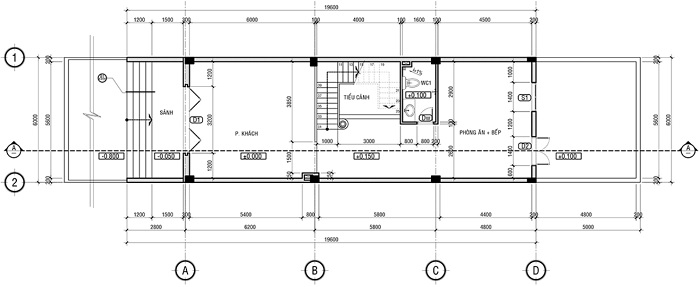 Bản vẽ thiết kế nhà 3 tầng 6x20m chi tiết