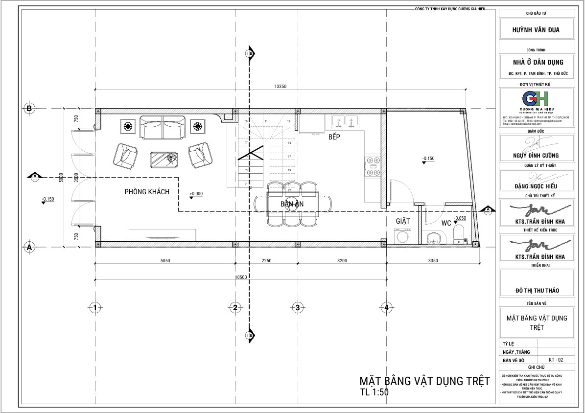 Mặt bằng công năng tầng trệt