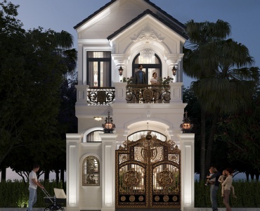 Công trình Nhà Phố 1 Trệt 1 Lầu Tân Cổ Điển tại An Giang (Diện tích 5x16m)